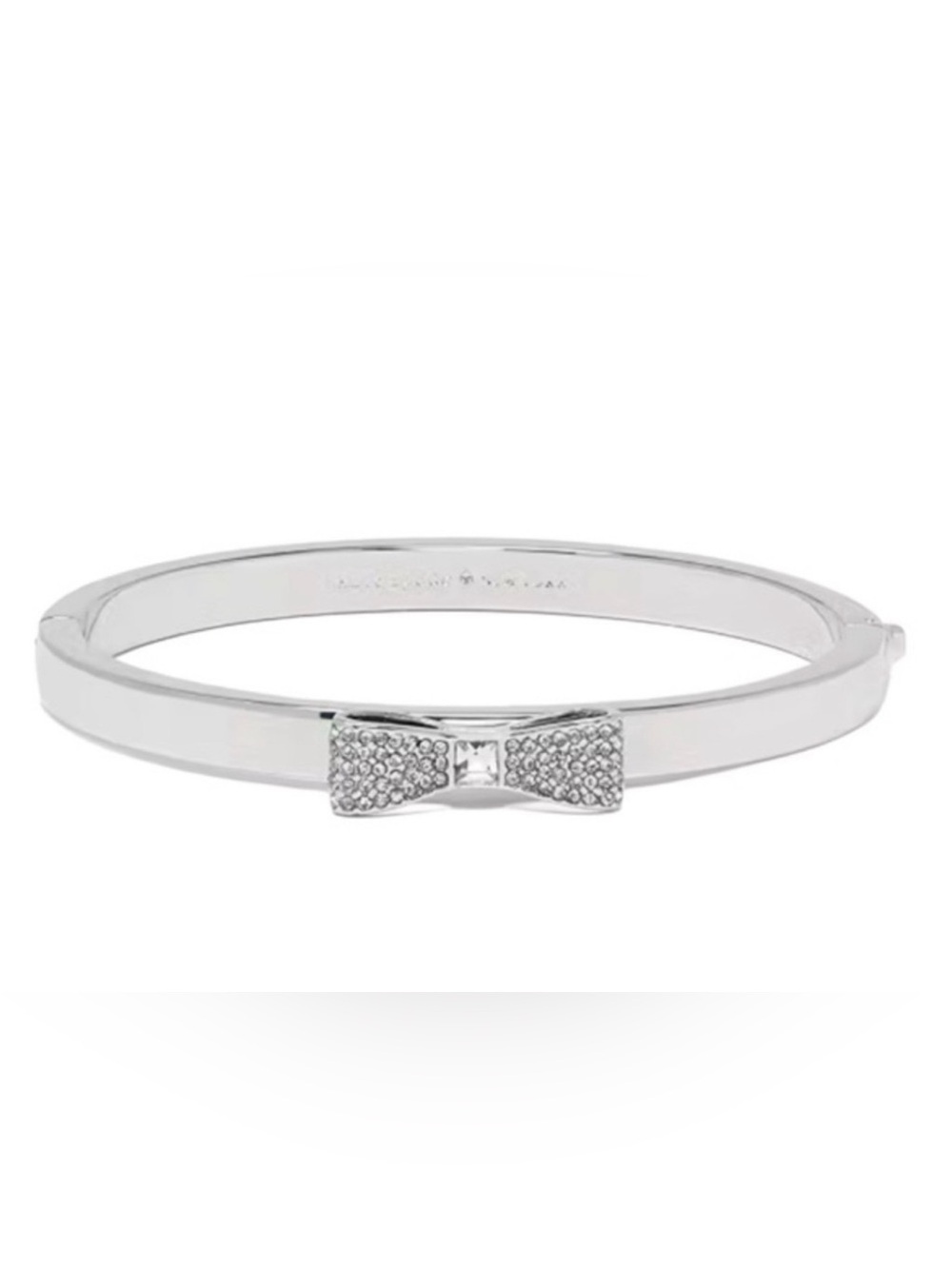 Kate Spade ๐ Silver Ready Set Bow Crystal Pave Bangle Bracelet ๐ - Picture 3 of 9